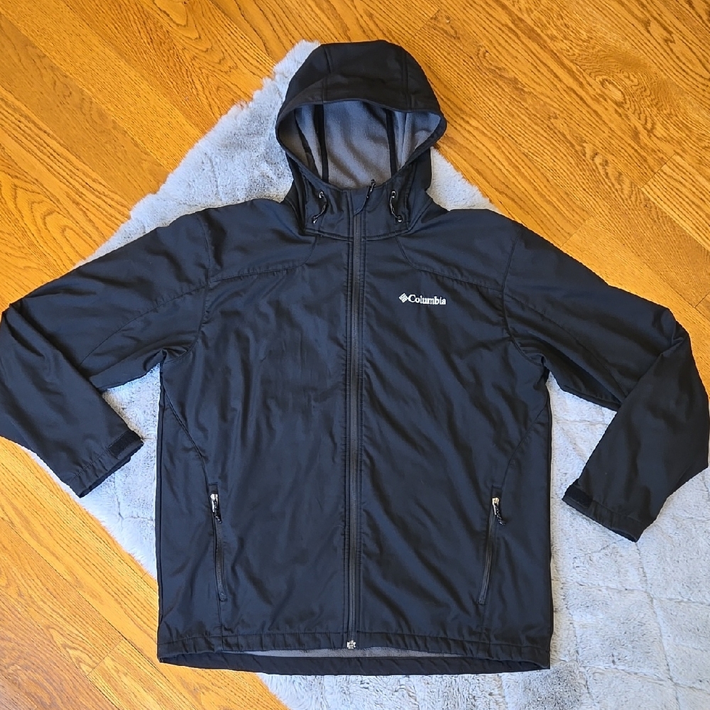Columbia Black Full Zip Jacket, Men's Size Extra Large